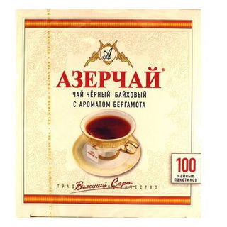Чай Азерчай черный с ароматом бергамота 100пак б/конвертов